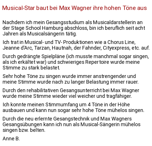 Gesangsunterricht Bad Wörishofen Oper Musical Gesangsunterricht
