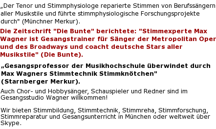 Gesangsunterricht Kaufbeurens Operngesangsunterricht