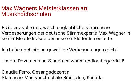 Gesangsunterricht Landsberg Meisterklassen Gesangsunterricht